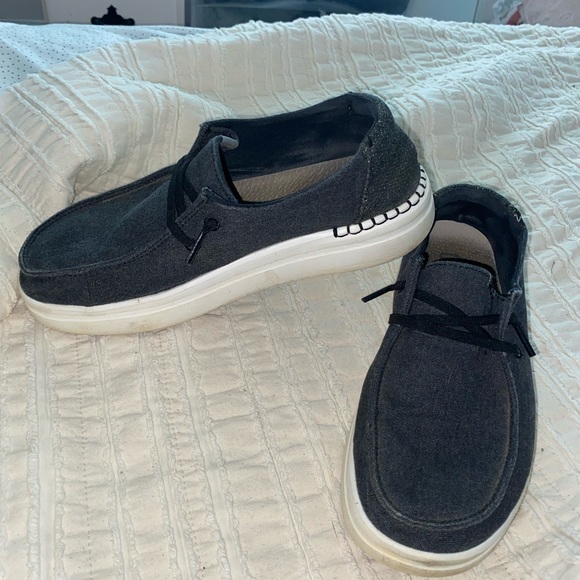 Shoes | Black Platform Hey Dudes | Poshmark